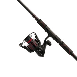 PENN Fierce IV Spinning Reel and Fishing Rod Combo,Black/Red