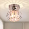 FRIXCHUR Small Chandelier Semi Flush Mount Ceiling Light Fixture Chrome
