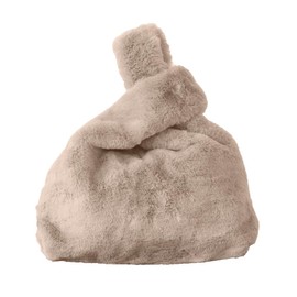 JOIN K Fur Bag Tote Women's Boa Bag, Beige, beige, Free size