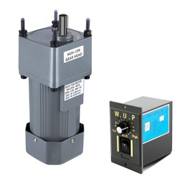 110V 250W AC Gear Motor Electric Single-Phase Motor Gear Reversible Motor with Variable Speed Adjustable Controller Governor Geared Motor and Adjustable Speed Controller Comb 0-135RPM (250W 10K)