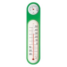 Shinwa Sokutei 72615 Thermometer/Hygrometer PC Oval M-2 Sleeve Pack, Green
