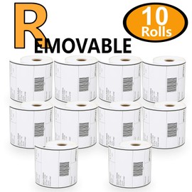 BETCKEY - Compatible DYMO 1744907 (4" x 6") Shipping Labels, Removable & Perforated, Compatible with Rollo, DYMO 4XL & Zebra Desktop Printers[10 Rolls/2200 Labels]