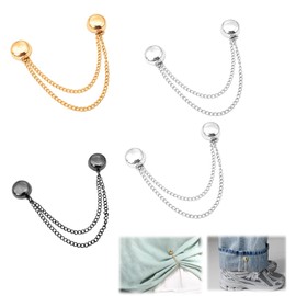 4 Pcs Multi Function Magnetic Clothing Clips,Magnetic Clothing Clips,Removable magnetic clothing clips,Multi Function magnetic Buttons clips With Chain,Suitable For Daily clothing Arrangement