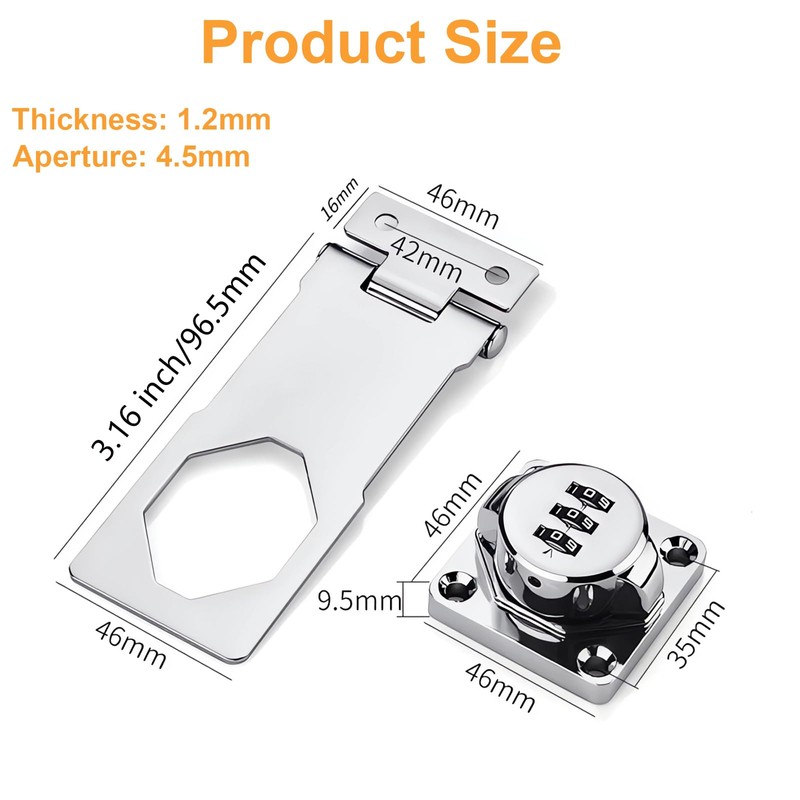 Closet Locks for Double Doors - Keyless Cabinet Lock with