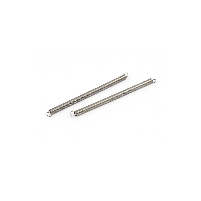 sourcingmap 0.3mmx3mmx60mm 304 Stainless Steel Tension Springs Silver Tone 5pcs