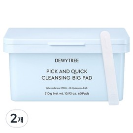 Deweytree Pick&Quick Cleansing Big Pad, 60 sheets, 2 pieces / 듀이트리 픽앤퀵 뜯어쓰는 클렌징 빅 패드, 60매입, 2개