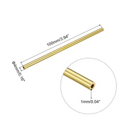 QUARKZMAN Brass Pipe 4 mm AD 1 mm Wall Thickness 100 mm Length Round Piping Hoses for Industry DIY Projects Pack of 2