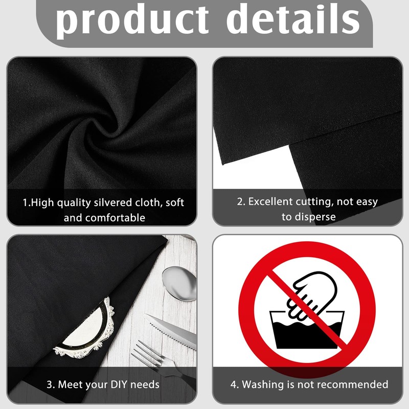 Jecery 2 Yard Anti Tarnish Silver Cloth for Jewelry Care,