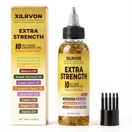 Aceite de hierbas para el crecimiento del cabello, mezcla de romero natural extra fuerte + fenogreco con 10 aceites vegetales para un cabello más fuer