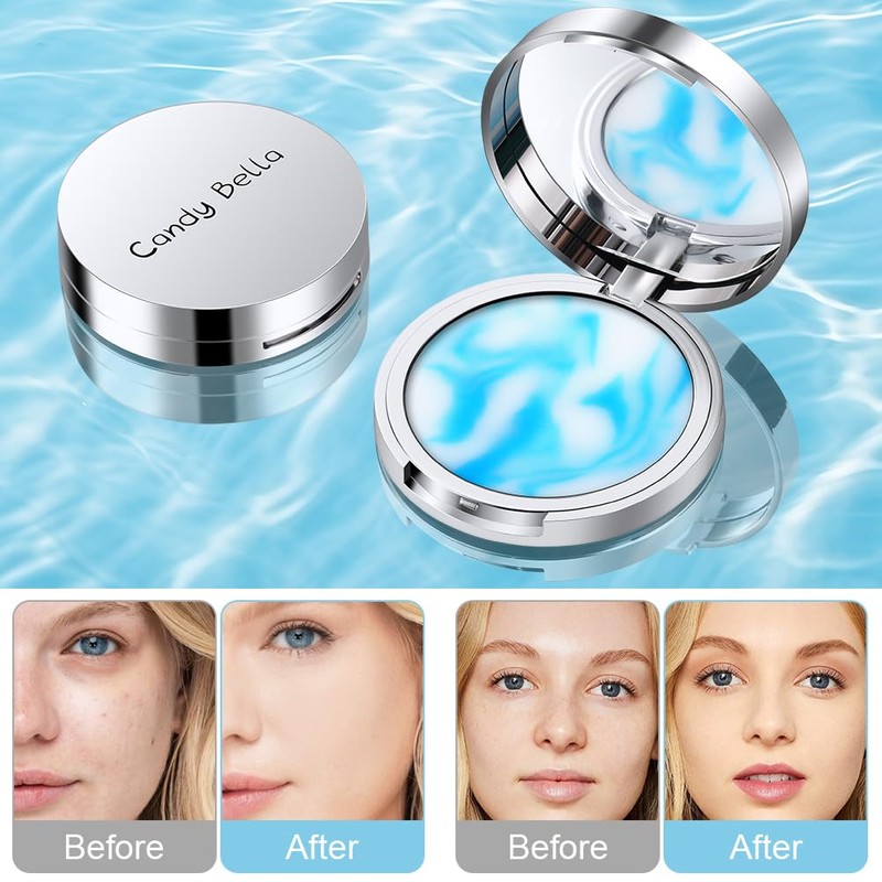 Oil Control Compact Powder, Lightweight and Waterproof Face Pressed Powder