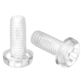 uxcell 20Pcs M5x12mm Threaded Nylon Phillips Cross Pan Head Machine Screws Bolts Clear