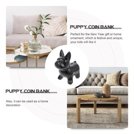 UPKOCH Ceramic Money Box Puppy Motif - Black Dog Figure, Cartoon Coin Container for Children's Room Decoration and Living Room, Table Piggy Bank, Gift Idea for Children and Family