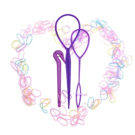 IME Elastic Hair Bobbles Topsy Hair Tail Tools Ponytail Maker Clip Hair Bands Cutter Remover Pony Pick for Toddlers Girls Women