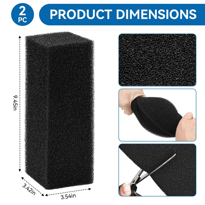 Aquarium Bio Sponge Fitler Media, Replacement Foam Insert Aquarium Filter