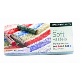 Daler-Rowney Artists Soft Pastel Set, 8 Warm Assorted Colours, Professional Artists