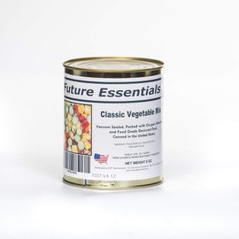 Future Essentials Freeze Dried Classic Vegetable Mix Corn Peas Carrot 25 Year Shelf Life 6 Oz Can