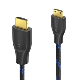Sonero® 4K Mini HDMI auf HDMI-Kabel, Premium High Speed, 4K 60Hz, Mini HDMI Stecker auf HDMI Stecker, vergoldete Kontakte, zweifache Abschirmung, Baumwollmantel, 3,00m