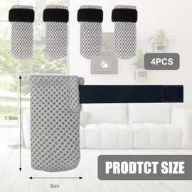 4 Pcs Cat Claw Caps, Cat Nail Caps, Cat Booties, Cat Booties Anti Scratch Cat Mittens, to Prevent Scratching Suitable for Bathing, Feeding and Nail Trimming of Cats (S, Black/Grey)