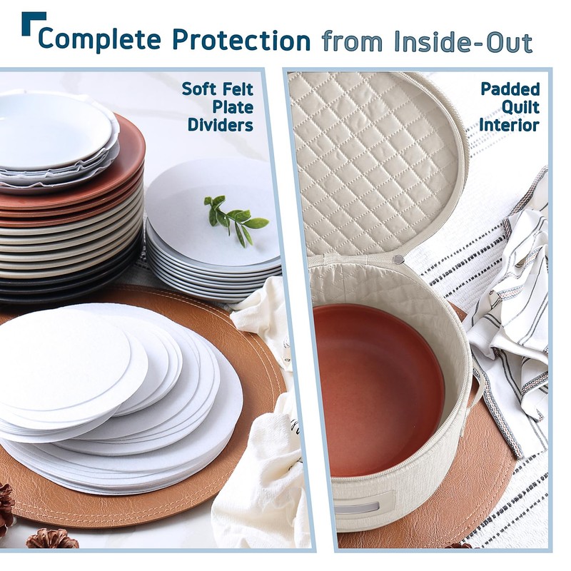 Fine China Storage Containers Hard Shell, 4 Piece Dish Storage