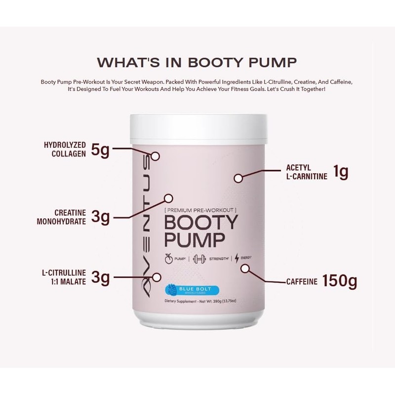 Aventus Booty Pump Pre-Workout Powder | Pump, Strength and Energy