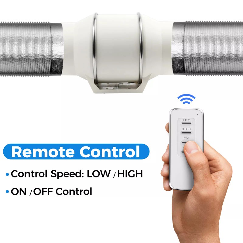 Voltset 6 Inch Duct Fan - 390 CFM Inline Ventilation