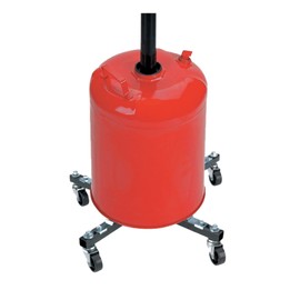 Lumax LX-1713 Red 5 Gallon Metal Oil Lift Drain with Cross Frame Dolly. Metal Oil Lift Drain with Cross Frame Dolly - 5-Gallon Capacity. Ideal for Oil Changes.