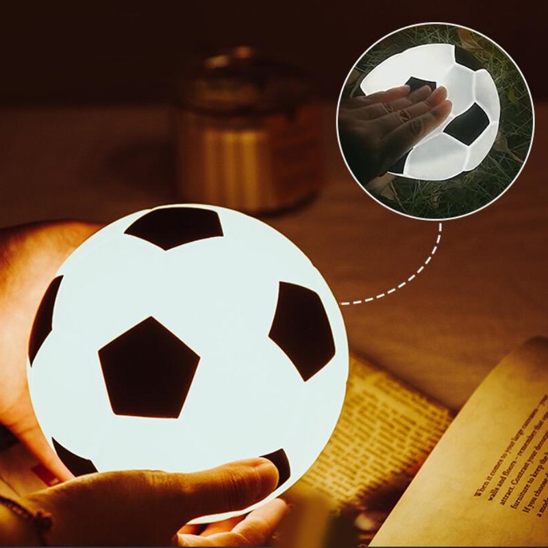 Touch Table Desk Lamp Creative Soccer Night Light Rechargeable Bedside