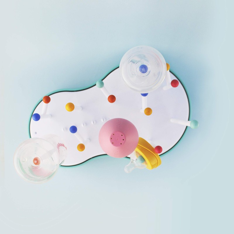 SUAVINEX Feeding Bottle Draining Rack for White/Light Blue