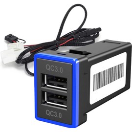 Toyota USB Power Panel with QC3.0 Dual Ports & LED – Fits Alphard 20/30, Prius 30, Voxy 70/80 Series – A-Type Switch Hole Mount
