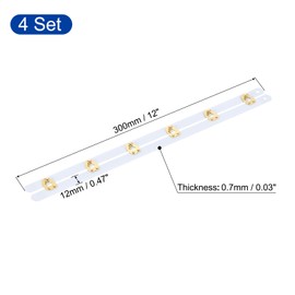 sourcing map 4 Set Corset Busk, 12 Inch White Steel Boning Support with Gold Buttons Spring Steel Corset Busk Corset Boning for Sewing Corset Making Gown Wedding Dress