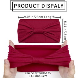 Wide Headbands for Women Non Slip Turban Fashion Hair Bands Sweat-Absorbent Headwrap Solid Color Hair Accessories Yoga Sports Head Bands Multicoloured Headband Elastic Hair Bands, 4 Pcs