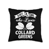 Collard Greens Recipe Plants Seasoning Vegatables Kale Throw Pillow