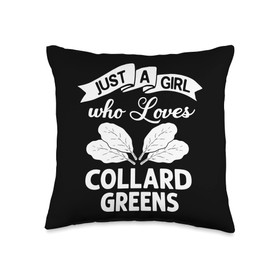 Collard Greens Recipe Plants Seasoning Vegatables Kale Throw Pillow