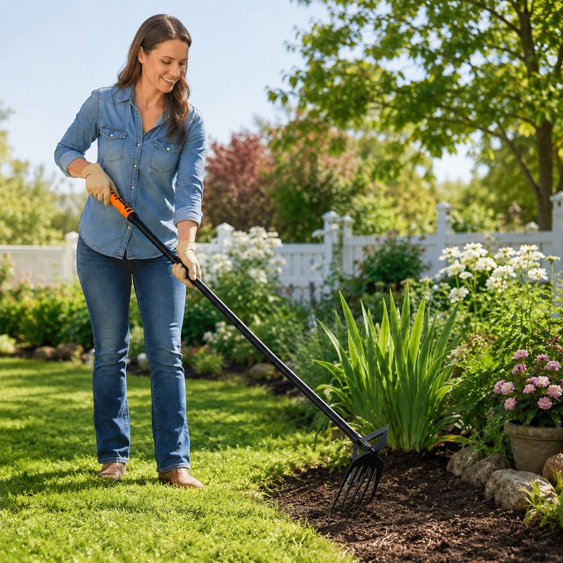 Long-Handled Manual Weeding Tool for Garden Care – Carbon Steel