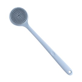 PACKOVE 1pc Long Handle Silicone Shower Brush Dual Sided Bath Scrubber for All Skin Types Ergonomic Design for Easy Use Includes Random Color Hook for Family Bathing and Random Color