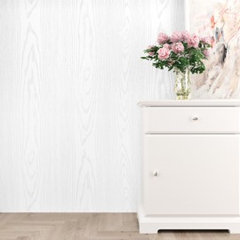 EPPKILY White Wood Contact Paper Peel and Stick Wallpaper Wood Grain Contact Paper Peel and Stick Countertops Waterproof for Kitchen Cabinet Vinyl Wrap Table Adhesive Removable Wallpaper 15.7"×118"