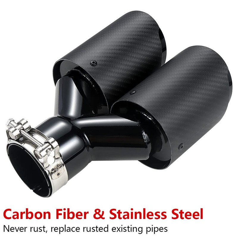 A-KARCK Carbon Fiber Exhaust Tip 3" Inlet to Dual 3.5"