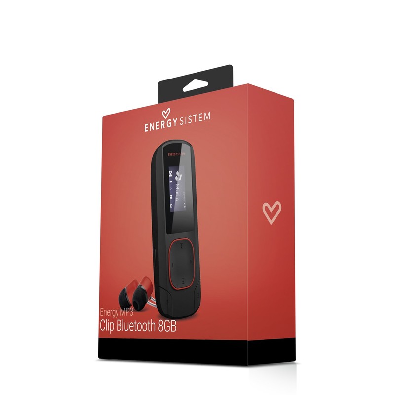 Energy MP3 Music Player Bluetooth Clip Coral (8GB, Clip, Radio