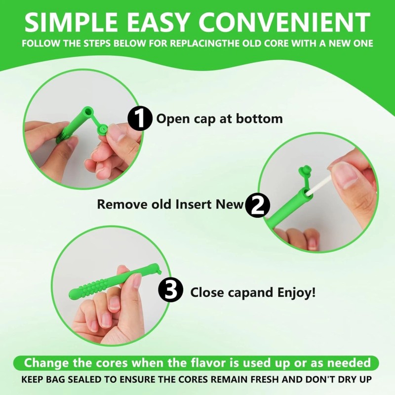 Mint Flavored Chewable Breather Sticks with Essential Oil 1pcs, Blue