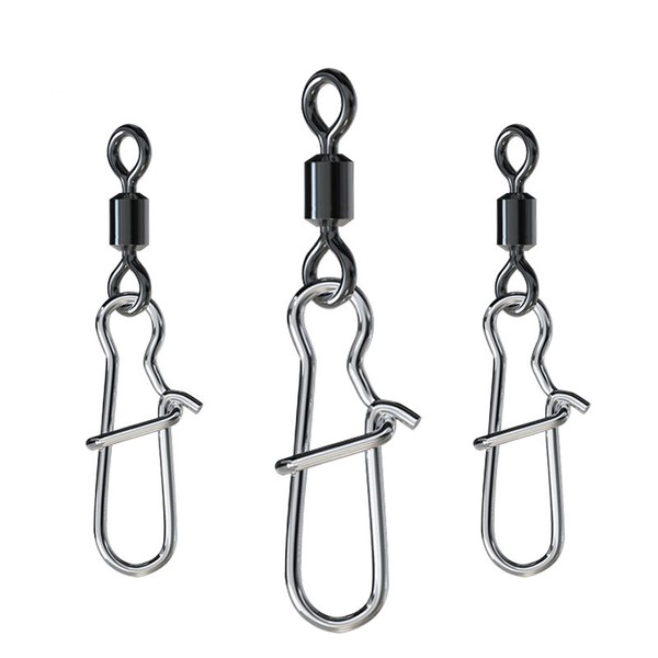 CRAZY SHARK 50pcs Fishing Swivels Snap Swivels Corrosion Resistant Saltwater
