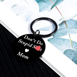 Stocking Stuffers for Women men Funny Christmas Birthday Gifts for Teen Boys Girls Son Daughter Gifts From Mom Don't Do Stupid St Keychain Back to School Gifts for Kids Graduation Gifts for Him Her