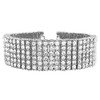 6 Row Bracelet Bling Bling Hip Hop Style Rhodium
