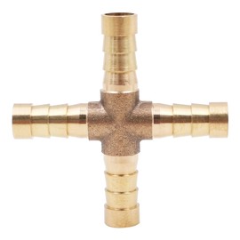 WANGCL 10PCS brass hose fittings 8mm gas fittings Cross hose connector for Air water oil gas fuel hose connections
