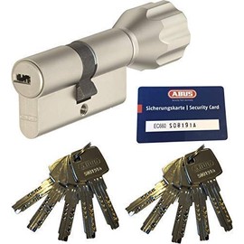 ABUS EC660 ECK660 Profile Knob Cylinder Length (a/b) 40/30 mm (c = 70 mm) with 10 Keys with Security Card