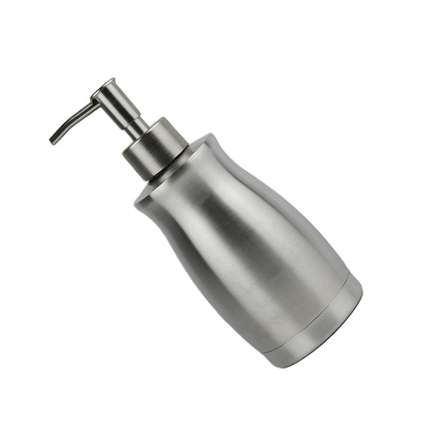 BUGUUYO Manual Liquid Soap Dispenser Stainless Steel Shampoo Bottle for