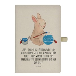 Mr. & Mrs. Panda DIN A5 Baumwoll Notizbuch Hase Marienkäfer - Ostergeschenke, Osterdeko, Geschenk, Eintragebuch, Notizen, Frühlingsgrüße, Ostern