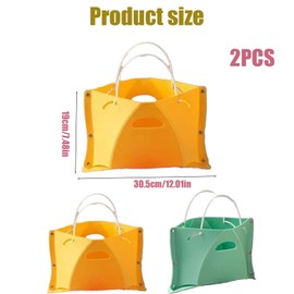 2PCS Airplane Foot Rest, Portable Folding Stool for Travel, Lightweight and Compact Design, Ideal for Long Flights, Outdoor Camping, and Home Use, Includes Two Stools in Green and Yellow