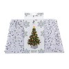 Christmas Box Style Sequin Tree Skirt Foldable - White and