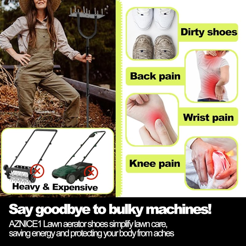 Lawn Aerator Shoes, Upgrade 2.4" Heavy Duty Spike Aeration Shoes