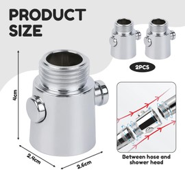 Pack of 2 flow limiter shower, water stopper shower, shut-off valve for water shut-off valve, shower head, water stop, water shut-off valve, shut-off valve, joint piece, water flow shower